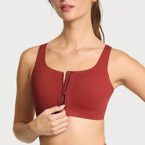 Victoria’s Secret Sport Women's Featherweight Zipper Front Sports Bra - Rust